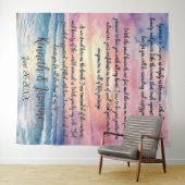 Eindeloze geloften door het Zee Wedding Achtergron Wandkleed (In Situ (horizontaal))