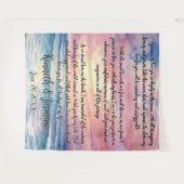 Eindeloze geloften door het Zee Wedding Achtergron Wandkleed (Voorkant (horizontaal))