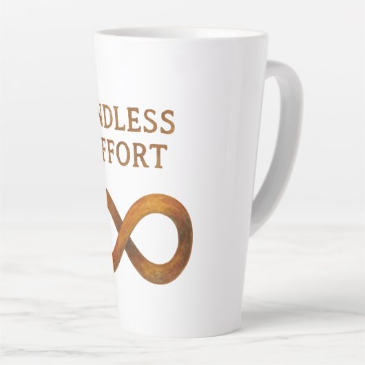 Eindeloze inspanning: de kracht van volharding latte mok (Rechterhoek)