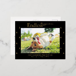 Eindeloze Kerstvakantie Folie Ansichtkaart Feestdagen Briefkaart