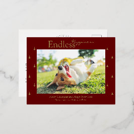 Eindeloze Kerstvakantie Folie Ansichtkaart Feestdagen Briefkaart