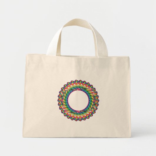 Eindeloze kleuren, omcirkeld lijst mini tote bag (Voorkant)