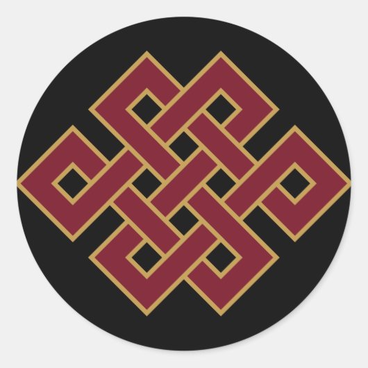 Eindeloze Knoop Boeddhistisch Symbool Ronde Sticker (Voorkant)