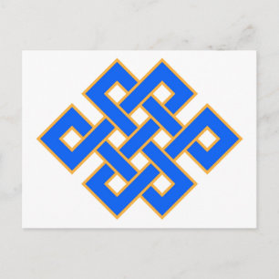 Eindeloze Knoop Gelukkig Symbool Tibetaans Boeddhi Briefkaart