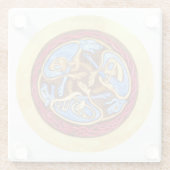 eindeloze knoop met dieren glazen onderzetter (Achterkant)