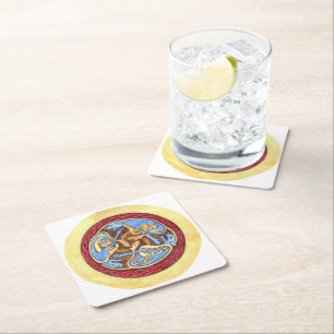 eindeloze knoop met dieren kartonnen onderzetters