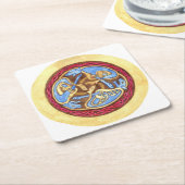 eindeloze knoop met dieren kartonnen onderzetters (Schuin)