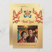 Eindeloze knoop Tibetaanse bruiloft Bedankkaart (Voorkant / Achterkant)