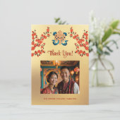 Eindeloze knoop Tibetaanse bruiloft Bedankkaart (Staand voorkant)