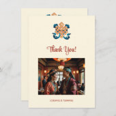 Eindeloze knoop Tibetaanse bruiloft Bedankkaart (Voorkant / Achterkant)