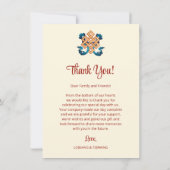 Eindeloze knoop Tibetaanse bruiloft Bedankkaart (Achterkant)