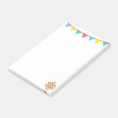 Eindeloze knoop & veelkleurige vlaggen post-it® notes (Schuin)