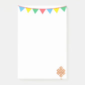 Eindeloze knoop & veelkleurige vlaggen post-it® notes (Voorkant)