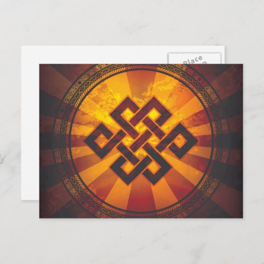 eindeloze Knot Print Briefkaart (Voorkant / Achterkant)