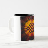  eindeloze Knot Print Tweekleurige Koffiemok (Voorkant links)