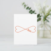 eindeloze liefde, hartvormig oneindig teken briefkaart (Staand voorkant)