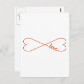 eindeloze liefde, hartvormig oneindig teken briefkaart (Voorkant / Achterkant)