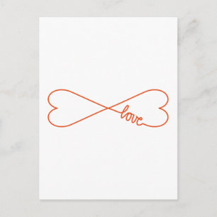 eindeloze liefde, hartvormig oneindig teken briefkaart