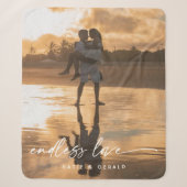Eindeloze liefde modern script koppel fotocadeau sherpa deken (Voorkant)