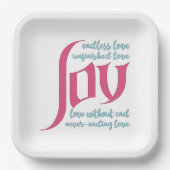 eindeloze liefde papieren bordje (Voorkant)