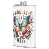 Eindeloze Liefdesvibes Vlinder Kunst-96281 Heupfles (Links)