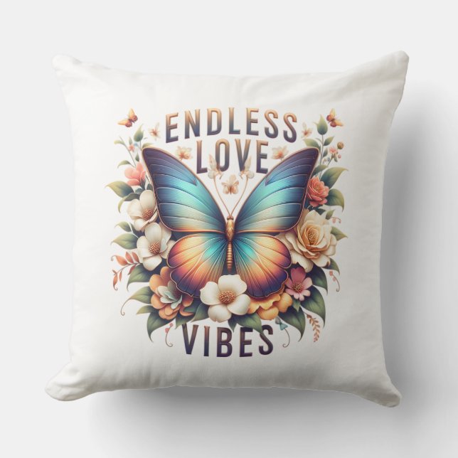 Eindeloze Liefdesvibes Vlinder Kunst-96281 Kussen (Voorkant)