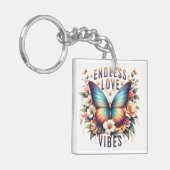 Eindeloze Liefdesvibes Vlinder Kunst-96281 Sleutelhanger (Voorkant Links)