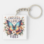 Eindeloze Liefdesvibes Vlinder Kunst-96281 Sleutelhanger (Achterkant)