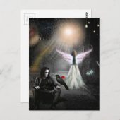Eindeloze Love Crow en Angel Briefkaart (Voorkant / Achterkant)