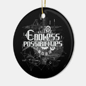 Eindeloze mogelijkheden Vliegtuig blauwdruk engine Keramisch Ornament (Links)