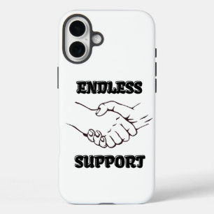 Eindeloze ondersteuning – handdruk symbool van een iPhone 16 plus hoesje