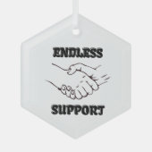 Eindeloze ondersteuning – handdruk symbool van een glas ornament (Voorkant)