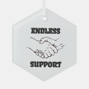 Eindeloze ondersteuning – handdruk symbool van een glas ornament