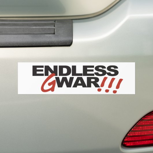 Eindeloze oorlog bumpersticker (Op auto)