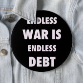 Eindeloze oorlog is eindeloze schuldenButton Ronde Button 6,0 Cm (In situ)