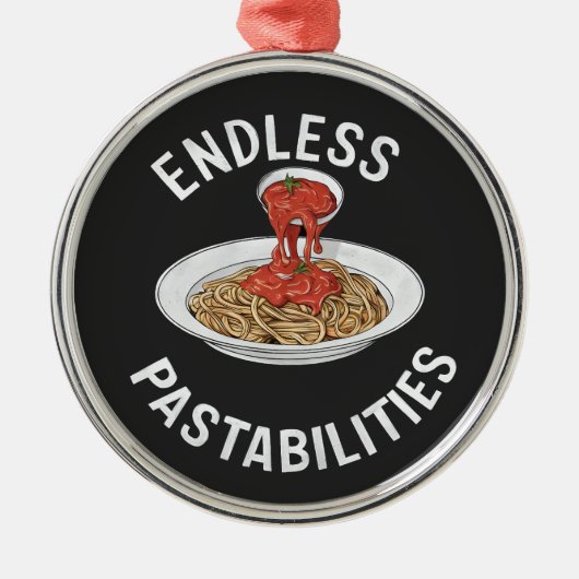 Eindeloze Pastabilities Grappige Pasta Spaghetti L Metalen Ornament (Voorkant)