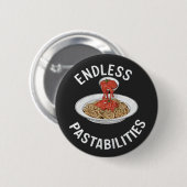 Eindeloze Pastabilities Grappige Pasta Spaghetti L Ronde Button 5,7 Cm (Voorkant /achterkant)