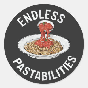 Eindeloze Pastabilities Grappige Pasta Spaghettili Ronde Sticker