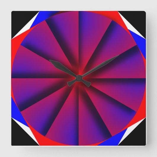 Eindeloze Pinwheels door Kenneth Yoncich Vierkante Klok (Voorkant)