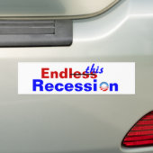 Eindeloze recessie bumpersticker (Op auto)