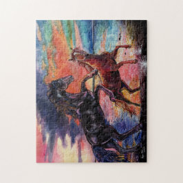 Eindeloze Sky Waterverf Horses Legpuzzel
