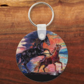 Eindeloze Sky Waterverf Horses Sleutelhanger (Voorkant)