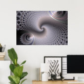 eindeloze spiralen - fractale kunst poster (Thuiskantoor)