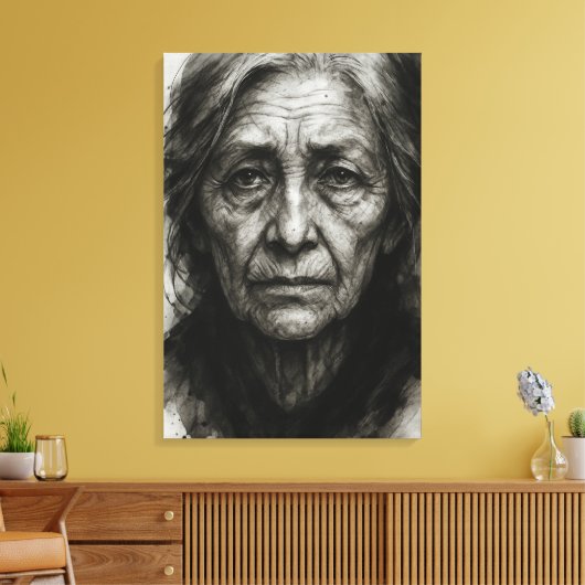 Eindeloze stilte - Rimpelende Waarheid Canvas Prin (Insitu (Woonkamer))