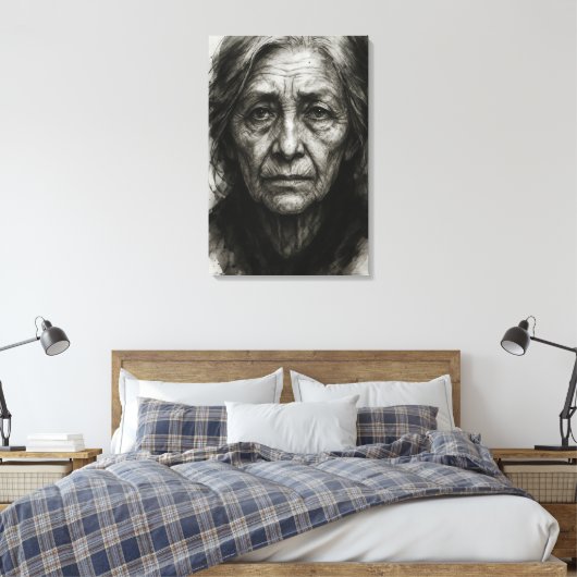 Eindeloze stilte - Rimpelende Waarheid Canvas Prin (Insitu (Slaapkamer))