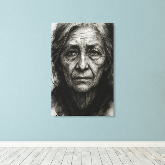 Eindeloze stilte - Rimpelende Waarheid Canvas Prin (Insitu (Houten vloer))