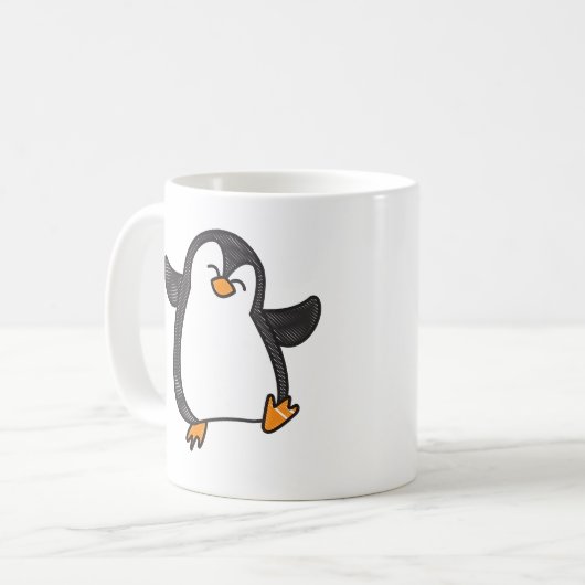 eindeloze vakantie pinguïn grappig cadeau koffiemok (Voorkant links)