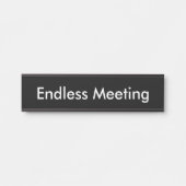 Eindeloze vergaderzaal zwart deurbordje (Voorkant)