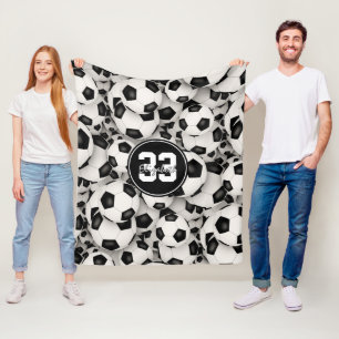 eindeloze voetballen fleece deken