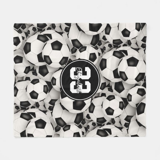 eindeloze voetballen fleece deken (Voorkant (Horizontaal))